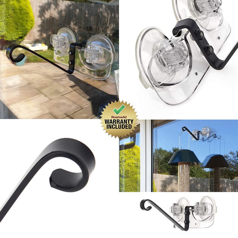 Roamwild Window Mounted Bird Feeder Bracket with Super Strong New Dual Suction Cups Outdoor - Image 3